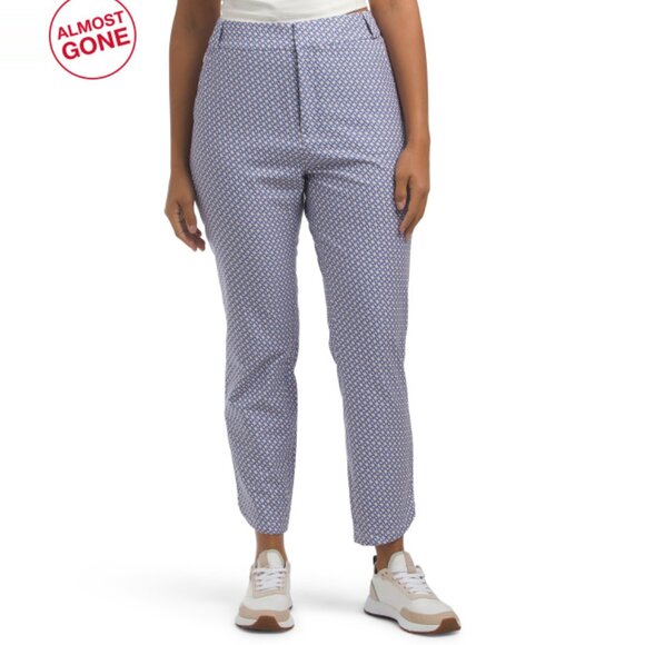 PETER MILLAR Orange Print Performance Ankle Pants - Picture 1 of 2